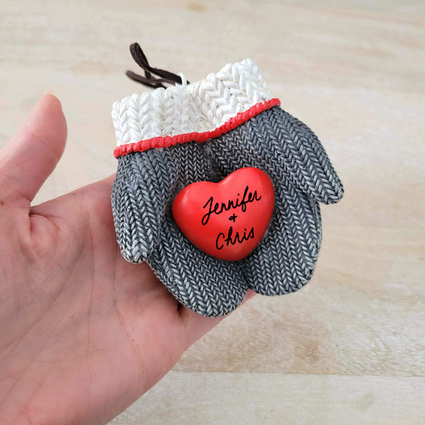 Cozy Mitten Couple Ornament Personalized