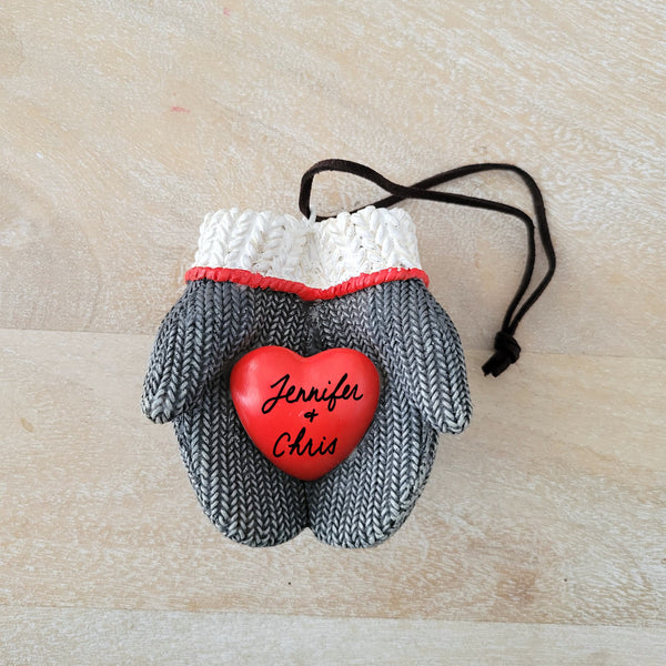 Cozy Mitten Couple Ornament Personalized