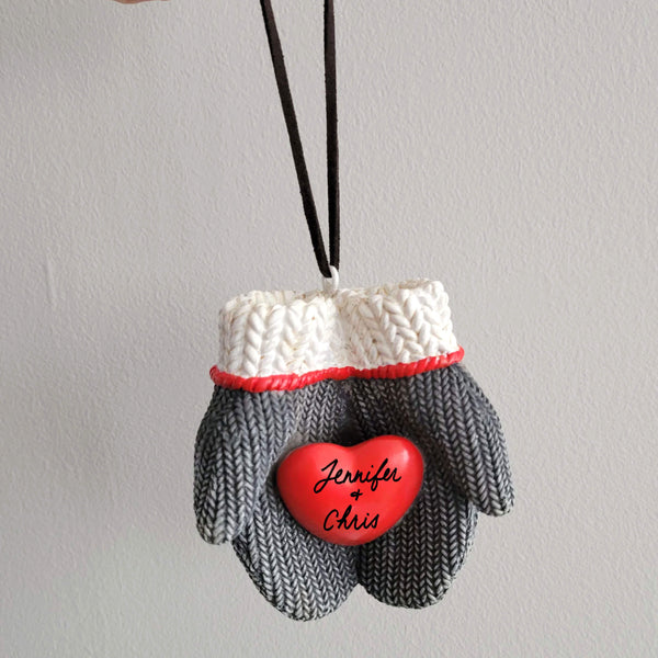 Cozy Mitten Couple Ornament Personalized