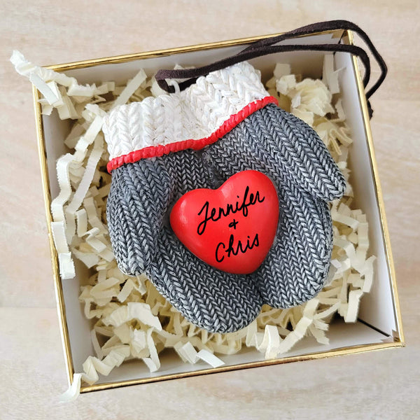 Cozy Mitten Couple Ornament Personalized