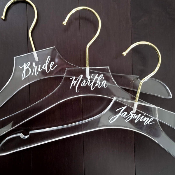 acrylic bridesmaid hangers
