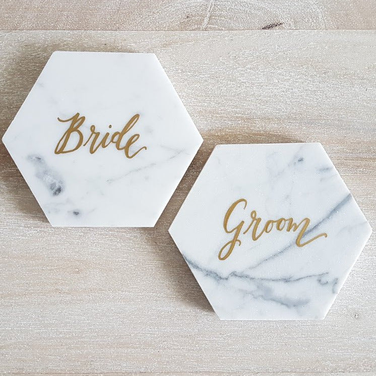 Personalized Marble Coasters