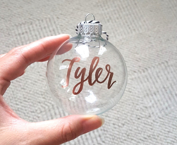 Personalized Clear Glass Ornament