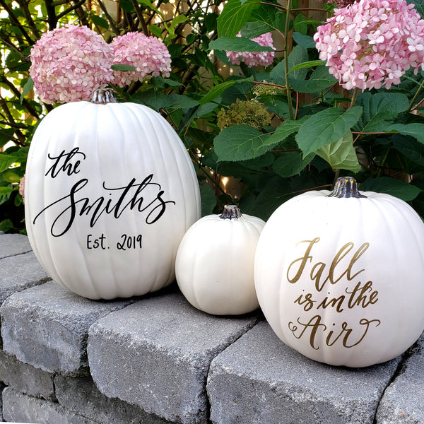 Personalized White Pumpkin