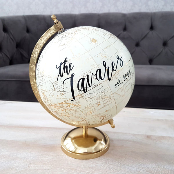 Gold Guest Book Globe for Wedding