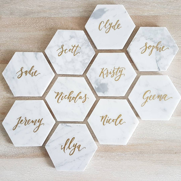 personalized marble coasters