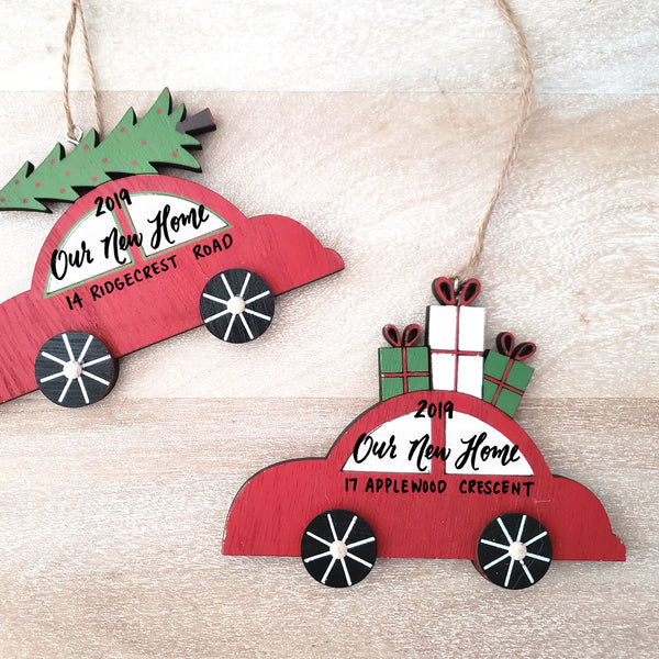 New Home Moving Christmas Ornament Car