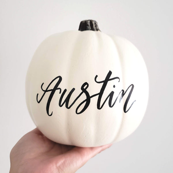 Personalized White Pumpkin