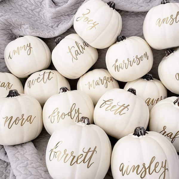 Personalized White Pumpkins