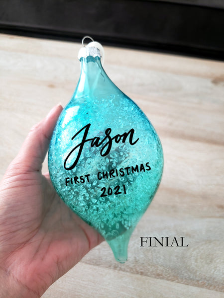 Turquoise Glass Ornament