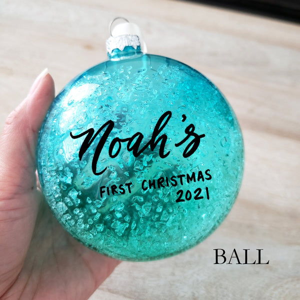 Turquoise Glass Ornament