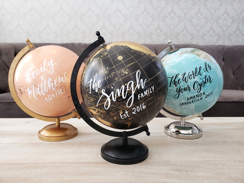 Personalized Calligraphy World Globes