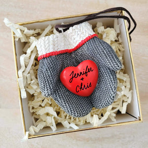 Cozy Mitten Couple Ornament Personalized