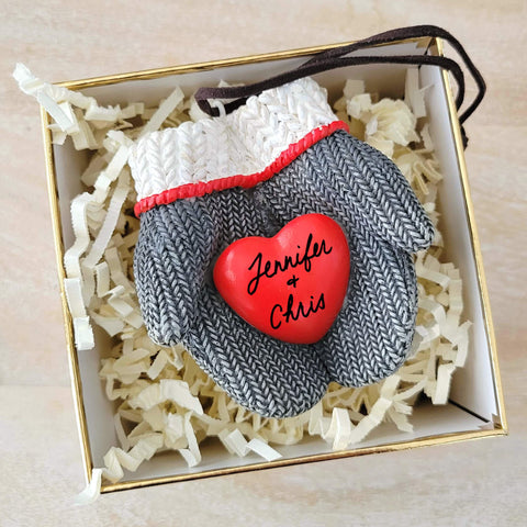 Cozy Mitten Couple Ornament Personalized