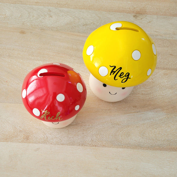 Toadstool piggy bank