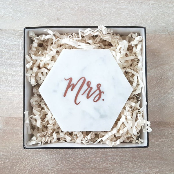Personalized marble coaster gift