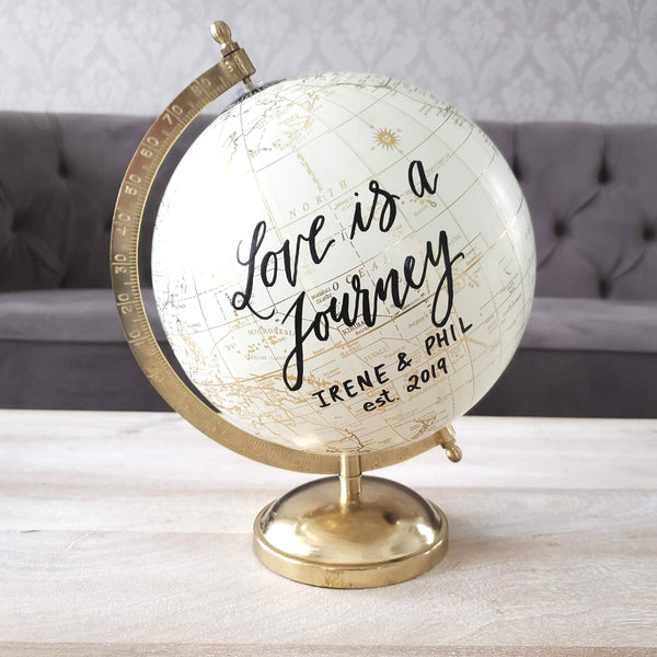 Love is a journey custom wedding globe