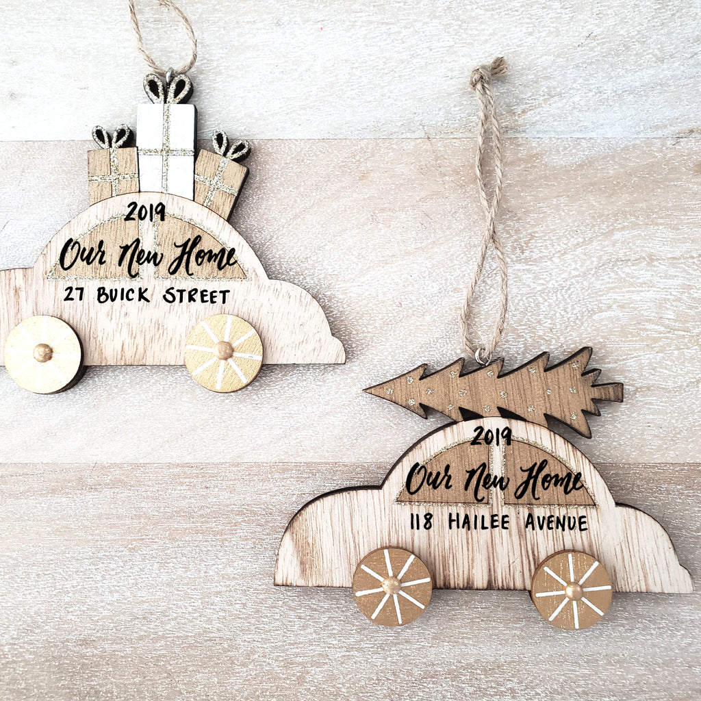 Roam Free Car-Shaped Wooden Ornament - Handmade Nursery, Office, Or Travel Theme Decor