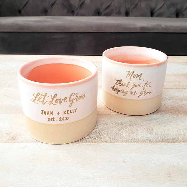 personalized pink pot