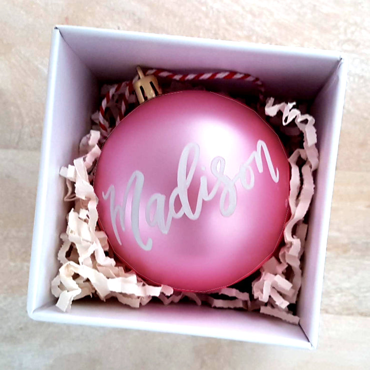 3.25" Personalized Pink Bauble