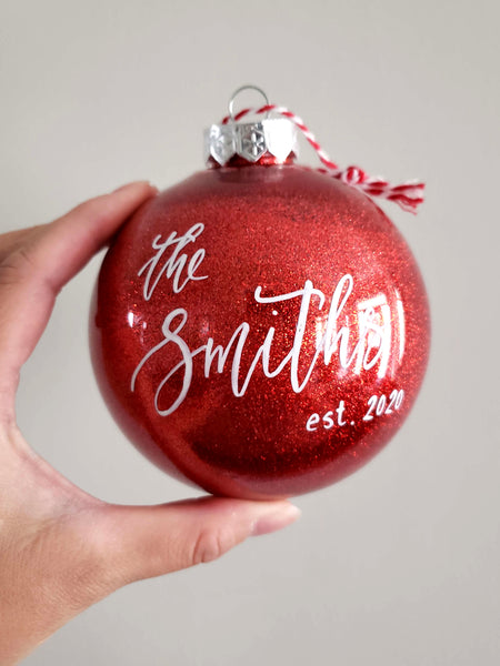 Red Newlywed Christmas Ornament