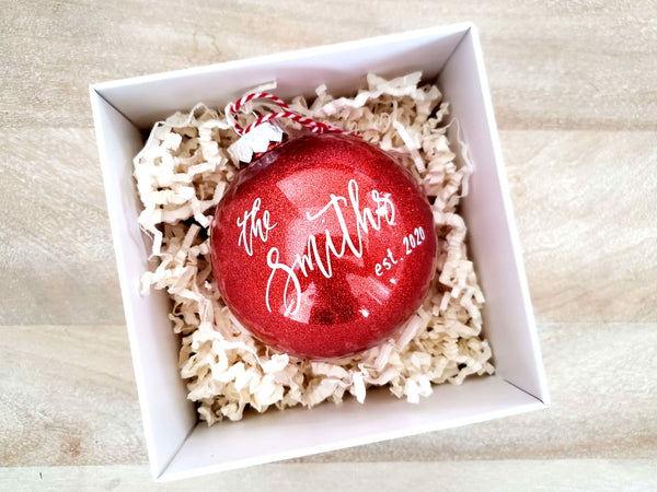 Red Newlywed Christmas Ornament
