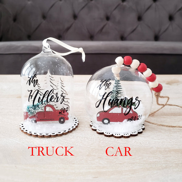 Red Car Truck Christmas Ornament