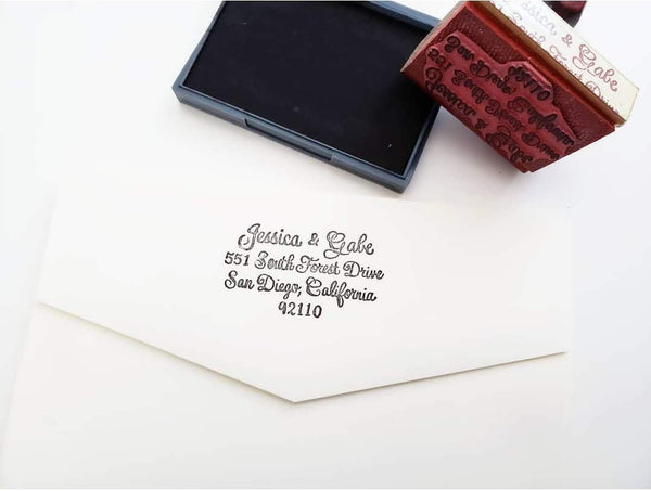 calligraphy rubber address stamp