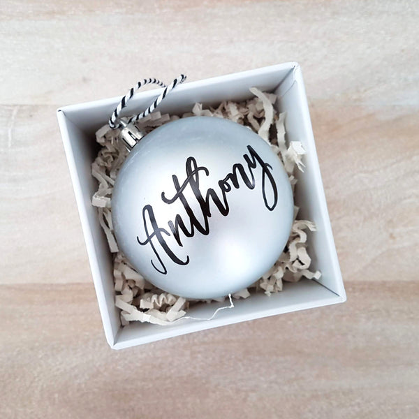 3.25" Personalized Silver Bauble